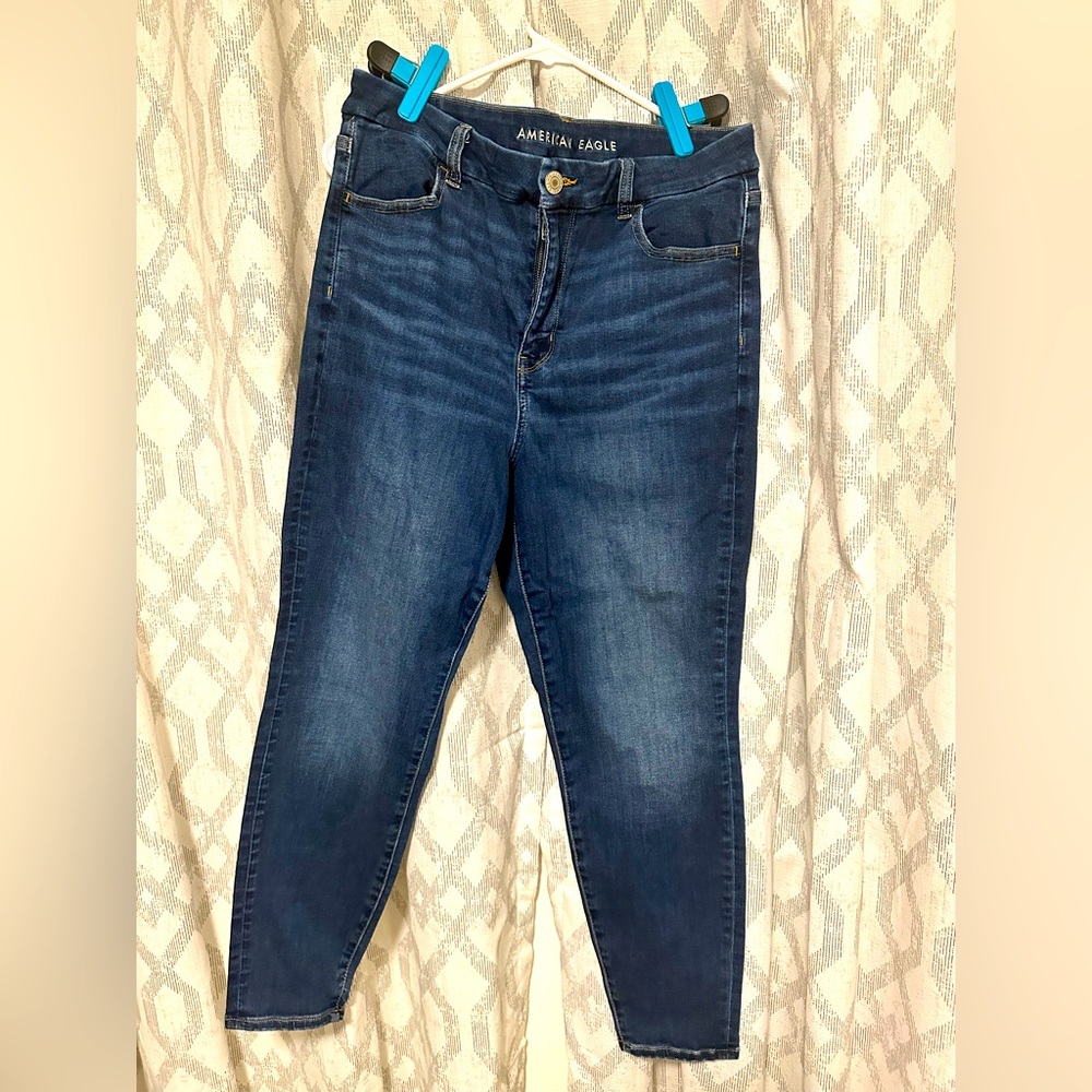2 American eagle curvy jeggings, dark wash, 14 short, combined shipping